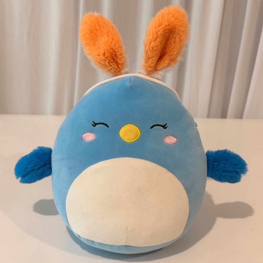 Squishmallows Easter Blue Bird Plush Orange Bunny Ears 8" Stuffed Animal Toy